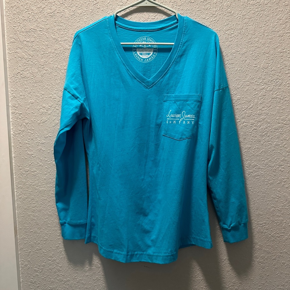 Lauren James V Neck Long Sleeve Tee